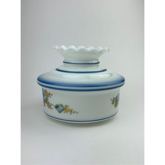 Vintage Abigail Adams Collection Blue Stripe Floral Hurricane -Lamp Shade Only - Picture 3 of 7